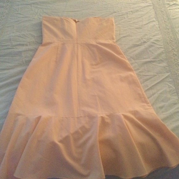 J Crew Peach Strapless Dress 12 Tall - Picture 3 of 4